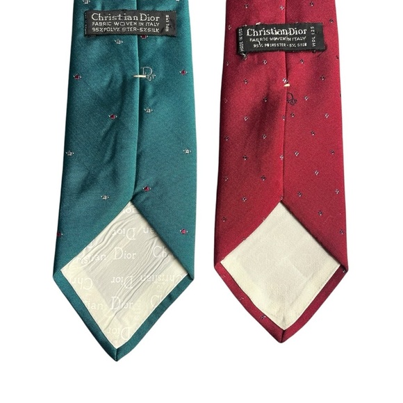 DIOR Vintage 90s Retro Print Ties Made in USA *Set of 2* - Picture 5 of 7